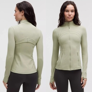 <span class=keywords><strong>Veste</strong></span> de yoga à col montant solide, respirante, en mélange de nylon et élasthanne, amincissante à la taille, haute élasticité, pour <span class=keywords><strong>femme</strong></span>, sport et <span class=keywords><strong>fitness</strong></span> - Product Image 3