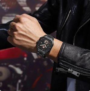 Reloj POEDAGAR 628 de Lujo Casual con 3 Agujas, Reloj de Cuarzo, Cronógrafo, Acero Inoxidable, Resistente al Agua, Luminoso, con Fecha, para Hombre - Product Image 4