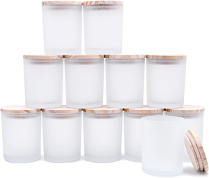 وعاء شموع زجاجي إبداعي من العنبر الذهبي، بكميات قليلة (MOQ)، مطفأ اللمعة باللون الأبيض والأسود، سعة 6 أوقية 8 أوقية 10 أوقية، مع غطاء وتعبئة صندوقية - Product Image 1