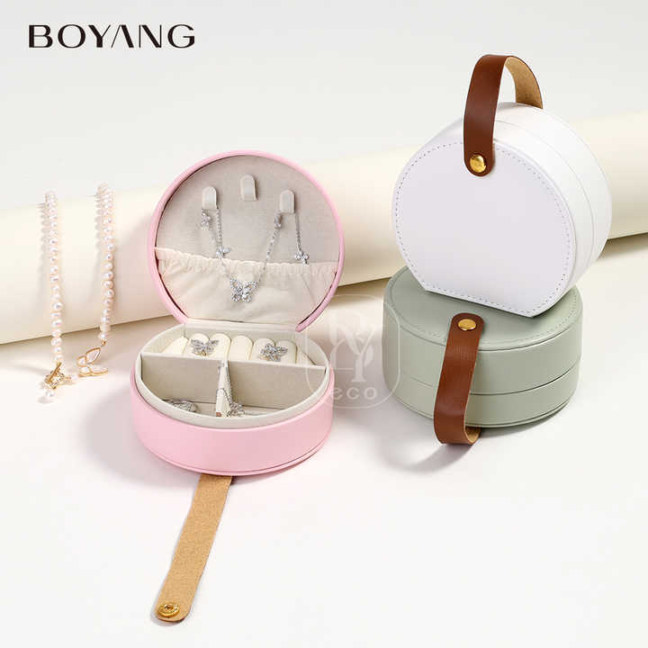 Boyang Semicircle PU Leather Small Portable Jewellery Storage Gift Case ...