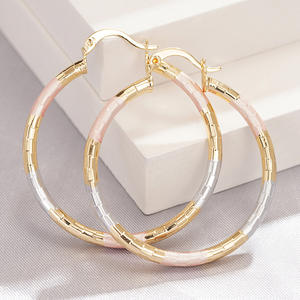 Orecchini a Cerchio Multicolore E4507, Placcati in Oro, in Lega di Zinco, Gioielli Geometrici alla Moda per Donne - Product Image 4