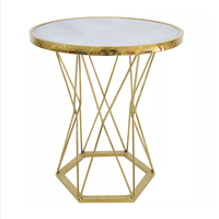 Table moderne en marbre, Design à la mode, table basse blanche, cadre doré