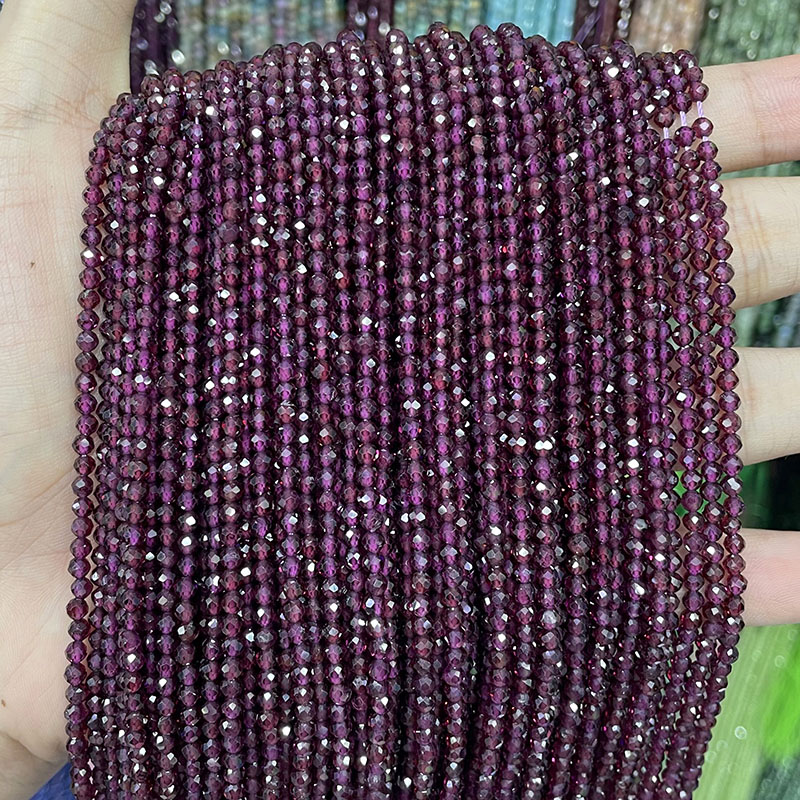 Wholesale Natural Stone Loose Beads, Micro Faceted Small 3mm Cutting Gemstone Beads for Necklace Jewelry Making 2mm 2.5mm 4mm