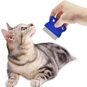 Paquete de 4 Peines para Pulgas de Acero Inoxidable, Doble Cara, Dientes Redondeados, para Pulgas, Piojos, Huevos, Desenredante, Eliminador de Manchas de Lágrimas para Todas las Mascotas - Product Image 6