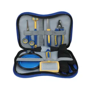 Safty Pet Grooming Schaar Professionele Roestvrijstalen Hondenborstel Verzorgingsgereedschap 8 Stuks Hoort Dieren Knippen Draagbare Set