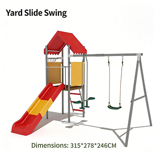 Compact Mini Plastic Slide for Toddlers with Outdoor Playground Slide for Small Garden or <strong>Patio</strong> - Product Image 3