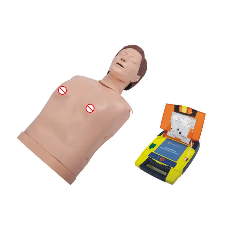 AED98D + 절반 몸 CPR 훈련 조합 모형을 가진 자동화된 외부 제세 동기