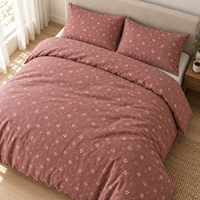Parure de lit 3 pièces en gaze double 100 % coton à motif floral Ditsy Rose pour la maison