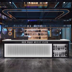 Hiện đại hai mặt LED nhiệm vụ ánh sáng thân thiện với môi gỗ rõ ràng câu lạc bộ đêm quầy bar hiển thị cho các siêu thị nhà hàng Mặt trận - Product Image 3