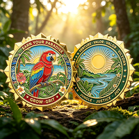 Pièces de monnaie en métal personnalisées avec logo 3D, design personnalisé, laiton brillant plaqué or, avec boîte en plastique