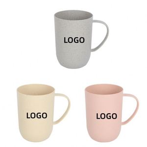 Vaso de agua de paja de trigo con asa, para beber directamente, portátil, para estudiantes, para dormitorio, lavable. - Product Image 1