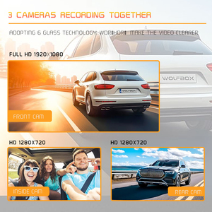 10 inch 3 máy ảnh gương Dash Cam Wifi phía sau xem xe máy ảnh phía trước 1080p và phía sau 720p bên trong 720ptouch màn hình tầm nhìn ban đêm - Product Image 4