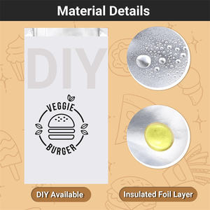 Hamburger sandviç alüminyum folyo <span class=keywords><strong>Hot</strong></span> <span class=keywords><strong>Dog</strong></span> çanta, yağ dayanıklı hizmet çerez torbaları <span class=keywords><strong>Hot</strong></span> Dogs için - Product Image 6