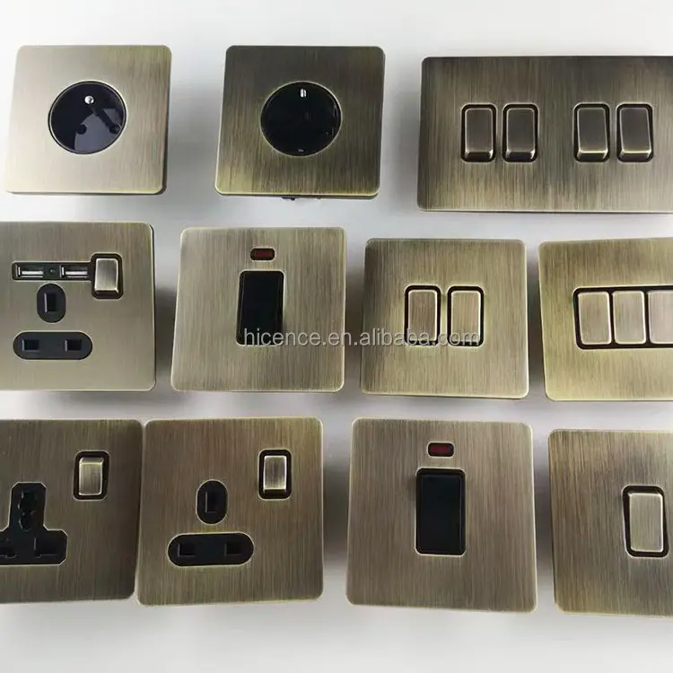 Бронзовая розетка, латунный переключатель, двойной USB с переключателем вкл/выкл, ретро старая матовая розетка из нержавеющей стали, ретро переключатель