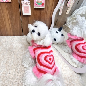 Pull pour animaux de compagnie de luxe à motif chaleureux, pull en laine décontracté pour chien et chat, chaud pour l'hiver, pull de créateur pour bichon, teddy, poméranien, maltais, <span class=keywords><strong>schnauzer</strong></span> - Product Image 1