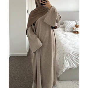 Vestidos Abaya Islámicos Modestos para Mujer, Holgados, Casuales, de Elastano/Poliéster, para Eid - Product Image 1