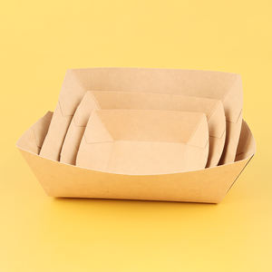 <span class=keywords><strong>Plateau</strong></span> à collation <span class=keywords><strong>jetable</strong></span> bon marché contenant du papier avec logo personnalisé pour salade de hot-dog takoyaki <span class=keywords><strong>plateau</strong></span> rectangulaire de bateau en kraft pour restaurant - Product Image 1