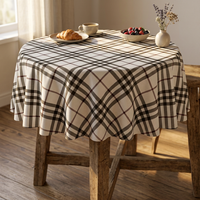 Nappes jetables en plastique PEVA imperméables à motif losanges noirs pour table à manger – Style facile – Vente en gros