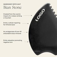 Benutzerdefiniertes Logo Gua Sha Gesichts-Massagestein – Authentischer Stein, Gefertigt zum Straffen, Modellieren, Anheben und Aufpolstern – Entwickelt als Orthopädisches Massagegerät