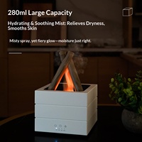 Diffuseur d'arômes Campfire 280 ml, diffuseur d'huiles essentielles à effet bois avec flamme simulée pour la maison, le bureau, l'hôtel, cadeau