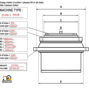 Boîte de vitesses de voyage pour excavatrice Hitachi ZAXIS ZH200-A ZX200-3 ZX200-3G ZX200-5G, pièce de rechange, dispositif de réduction, réducteur 9233692 9261222 - Product Image 5