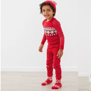 2026 nouveau KJ 2024 en Stock maman et moi lait soie vêtements ensemble rétro géométrie famille correspondant <span class=keywords><strong>noël</strong></span> pyjamas <span class=keywords><strong>tenue</strong></span> - Product Image 5