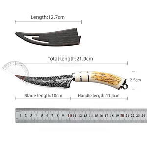 Coltello da Frutta Portatile per Esterni Forgiato e Battuto, Lama Piccola Mongola Affilata con Manico, Coltello Specializzato per Tagliare Ossa e Costolette di Agnello - Product Image 6
