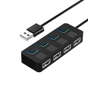 USB <strong>2</strong>.0 <strong>HUB</strong> Splitter with Independent Switch for Computer to Connect up to Four Devices with Indicator Lights - 4-<strong>port</strong> <strong>Hub</strong> - Product Image 1