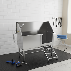 Bañera de Acero Inoxidable de 62 Pulgadas para Aseo de Perros con Escaleras y Filtro de Agua para Limpieza y Baño de Mascotas - Product Image 2