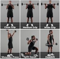 VIGFIT Ensemble de barres de musculation en acier chromé antidérapant de qualité supérieure 20 kg pour la musculation et l'entraînement en force en salle de sport commerciale