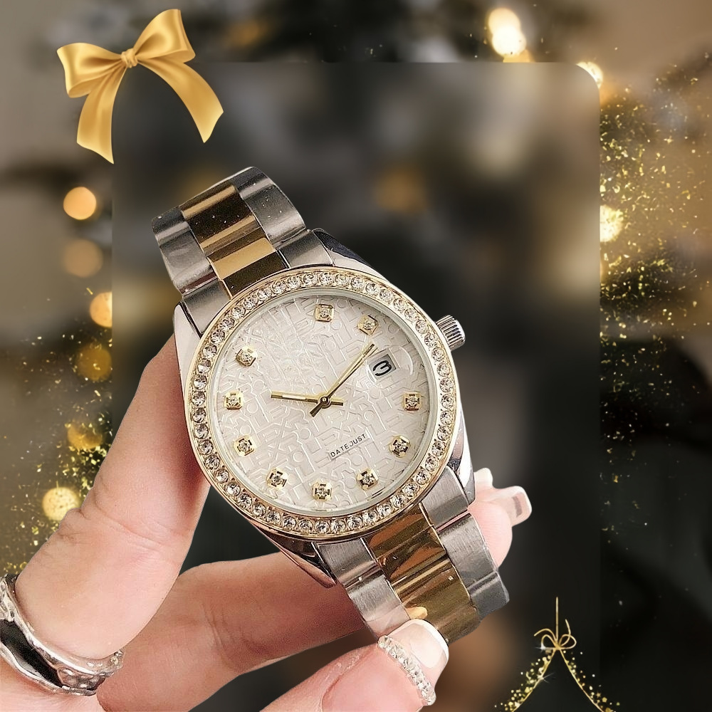 Fashion Silver And Gold Rolex Women's Olevs 5563 Luxury Fashion Round  Quartz Women's Watch
