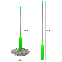 Vadrouille commerciale en microfibre torsadée verte vadrouille mains libres