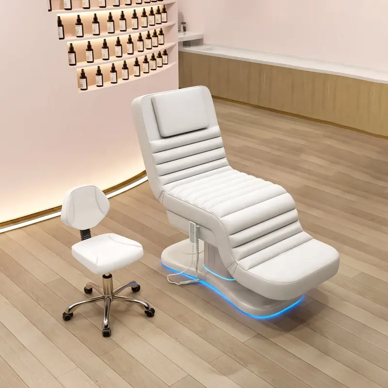 Modern Salon lüks güzellik salonu mobilyası elektrikli spa yüz tedavi yatağı tıbbi yüz Spa yatak masaj yatağı