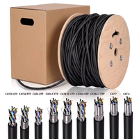 Câble de communication réseau Ethernet Cat6 avec gaine extérieure Cat 6 BC CCA UTP/FTP/SFTP PE PVC LSZH, bobines de 305 m (1000 pi) en bois