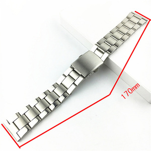 Classic Straight 18/20/22MM Diving Three Beads Stainless Steel Watch Band with Aircraft Buckle <strong>Vintage</strong> Watch Strap Bracelet - Product Image 6
