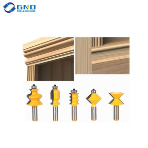 Cortador de fresado de cuentas y <span class=keywords><strong>flauta</strong></span> <span class=keywords><strong>Triple</strong></span>, cortador de brocas de enrutador de moldeo grande, cuchillo para puerta de armario para trabajo de madera, 5 uds. - Product Image 2