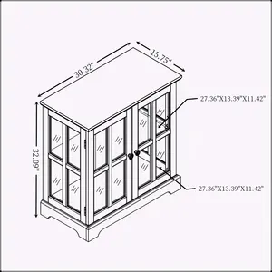 Vitrine rétro antique à LED <span class=keywords><strong>Curio</strong></span> avec étagères réglables et portes en treillis, vitrine vintage pour objets de collection et décoration - Product Image 5