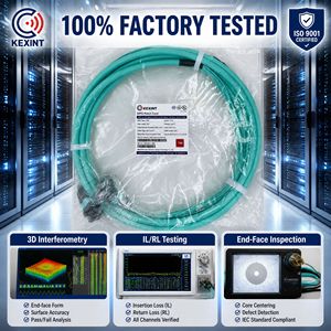 สายเคเบิลใยแก้วนำแสง KEXINT 192 คอร์ OM4 MPO to MPO แบบ Trunk Cable Type B Male APC LSZH 7 เมตร ความหนาแน่นสูง สำหรับเครือข่าย 100G 400G - Product Image 4