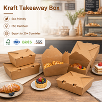 Emballage de marque privée, boîte à lunch en kraft résistante à la graisse pour la vente à emporter des restaurants