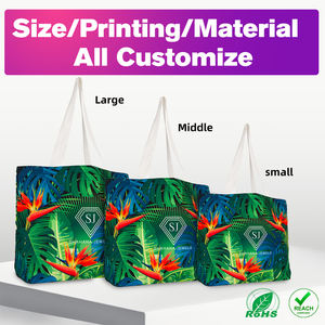 Bolso de mano de algodón de alta calidad, bolsa de algodón rosa personalizada, a la moda, OEM - Product Image 5