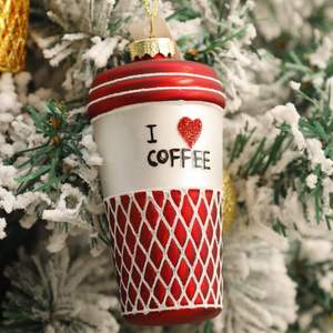 แก้วกาแฟเป่าลมรูปทรงถ้วยกาแฟสำหรับตกแต่งต้นคริสต์มาส ของตกแต่งงานปาร์ตี้และงานอีเว้นท์ต่างๆ - Product Image 4