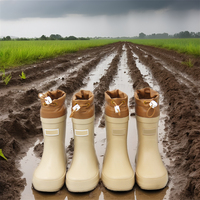 Bottes de pluie Wellington pour enfants en caoutchouc naturel imperméables OEM/ODM, mi-mollet, légères, été/hiver/automne
