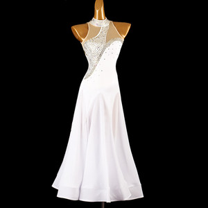 Abito da <span class=keywords><strong>ballo</strong></span> moderno di lusso leggero con strass, professionale per valzer, abito lungo a grande ampia gonna per esami artistici, competizioni e performance - Product Image 1