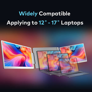 1200P Kép Ba Trái Màn Hình 180 ° Lật 14 ''Xách Tay Màn Hình Tương Thích 12-17' 'Macos/Windwos/Android - Product Image 4