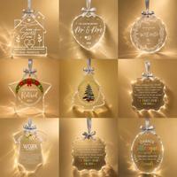 Ornement suspendu circulaire en quartz transparent personnalisé, fait main, style minimaliste moderne, impression UV, cadeau pour la décoration intérieure et les fêtes