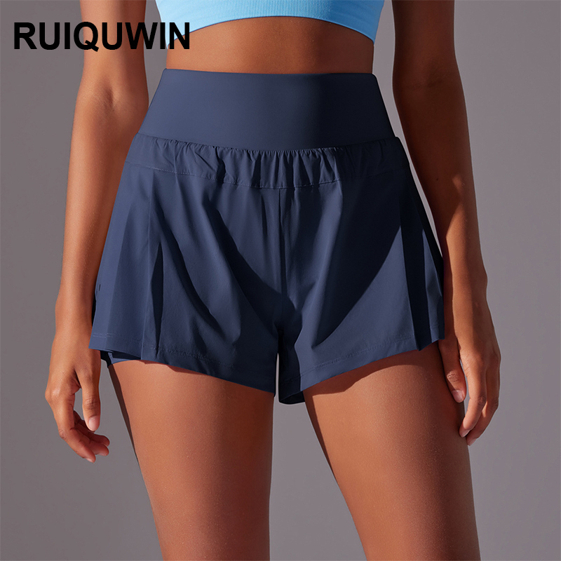 RUIQUWIN 2025 New Arrival Women's High Waist Quick Dry Yoga Shorts Gym Workout Running Tennis Skorts Breathable Sports Shorts