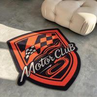 Tapis tufté personnalisé en forme de logo OEM en gros, tapis moelleux avec emblème de marque pour merchandising
