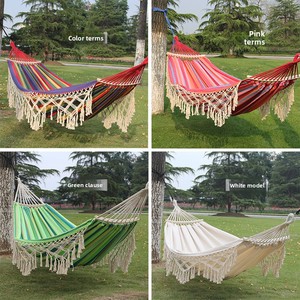 <span class=keywords><strong>Hamac</strong></span> à franges style bohème, tendance, anti-retournement, <span class=keywords><strong>en</strong></span> toile épaisse, capacité 200 kg pour <span class=keywords><strong>2</strong></span> <span class=keywords><strong>personnes</strong></span>, décontracté et ethnique - Product Image 4