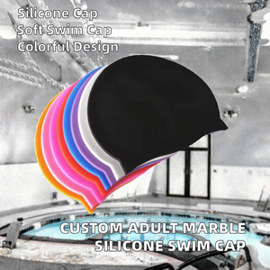<span class=keywords><strong>Bonnet</strong></span> <span class=keywords><strong>de</strong></span> <span class=keywords><strong>bain</strong></span> OEM personnalisé pour <span class=keywords><strong>femme</strong></span>, avec logo imprimé, en silicone durable, imperméable et écologique, avec protection des oreilles, pour la natation normale - Product Image 2