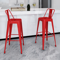 Chaise de bar empilable artisanale haut de gamme bon marché, tabourets de bar de luxe en bois et métal pour la cuisine